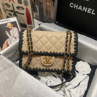 Chanel AS2496 Flap Bag Shoulder Bag Apricot