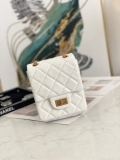 Chanel Flap Phone Shoulder bag Lampskin Red AS1326 White