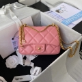 Chanel Flap Small Bag Lampskin Diamond AS1792 Pink