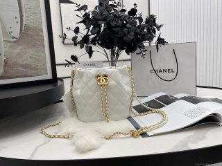 Chanel AS2859 Bucket Bag Lambskin White