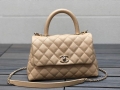 Chanel A92990 Medium Flap Bag With Top Handle Bag Apricot