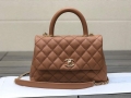 Chanel A92990 Medium Flap Bag With Top Handle Bag Brown