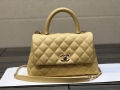 Chanel A92990 Medium Flap Bag With Top Handle Bag Yellow