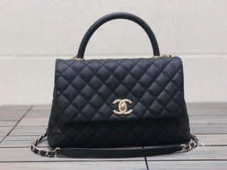 Chanel A92991 Large Flap Bag With Top Handle handBag Black