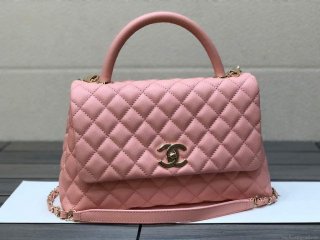 Chanel A92991 Large Flap Bag With Top Handle handBag Pink