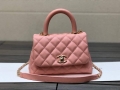 Chanel AS2215 mini flap bag with top handle Bag Pink