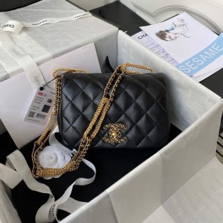 Chanel AS2975 Small Flap Bag Lambskin Black