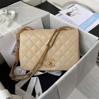 Chanel AS2976 Flap Bag Lambskin Apricot