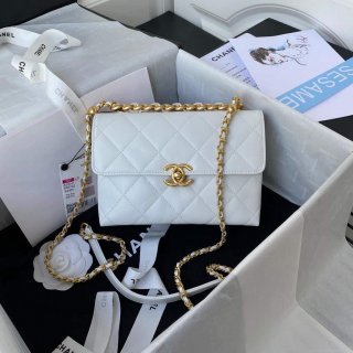 Chanel AS3011 Small Flap Bag Lambskin White