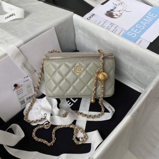 Chanel AP2303 Clutch With Chain in Lambskin Grey