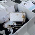 Chanel AP2303 Clutch With Chain in Lambskin White