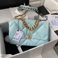 Chanel AS1161 Chanel 19 Large Flap Bag Lambskin B05179 Ligth Blue Gold