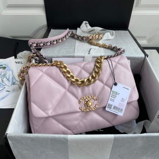 Chanel AS1161 Chanel 19 Large Flap Bag Lambskin B05179 Pink Gold