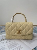 Chanel AS2477 Mini Flap CC Wrapped Bag with Top Handle Yellow