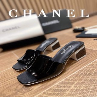 Chanel Women’s Sandals Chanel Slippers Lambskin Heel 45mm C90181