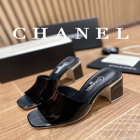 Chanel Women’s Sandals Chanel Slippers Lambskin Heel 85mm C90173