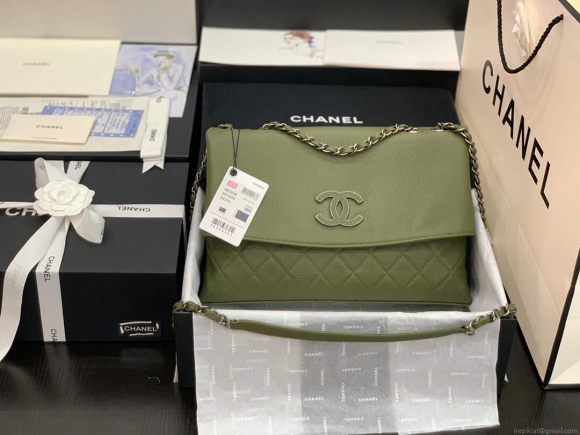 Chanel AS8095 Chanel Flap bag Calfskin Green