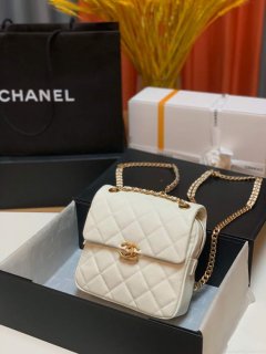 Chanel AS3108 Chanel flap bag Calfskin White