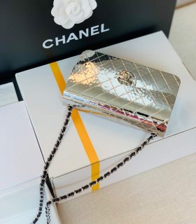 Chanel 99139 Chanel Flap bag Lambskin Metal Silver