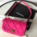 Chanel AS1163 Chanel Flap bag Velvet Rose Red