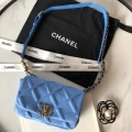 Chanel AS1163 Chanel Flap bag Velvet Blue