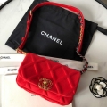 Chanel AS1163 Chanel Flap bag Velvet Red