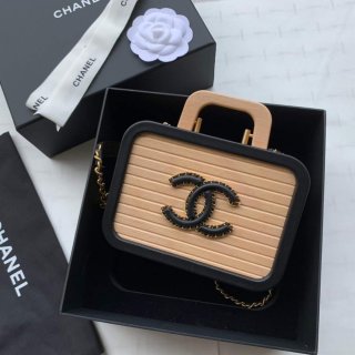 Chanel AS2926 Chanel Vanity Case Beech Wood Box Bag