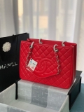 Chanel A50995 Matelasse GST Chain Tote bag caviar Calfskin leather Red Silver