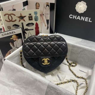 Chanel AS2928 Flap Large Heart Bag Lambskin AS3191 Black