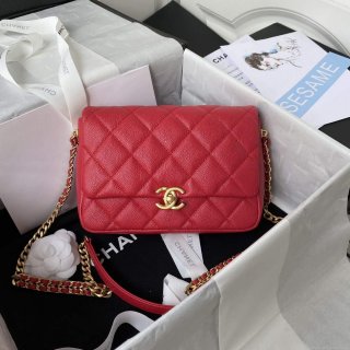 Chanel AS3108 Chanel Flap bag Grained Calfskin Red