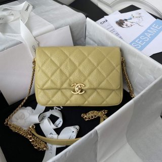 Chanel AS3108 Chanel Flap bag Grained Calfskin Yellow