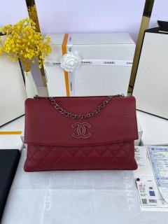 Chanel AS8095 Chanel Flap bag Calfskin Wine Red