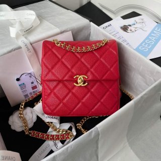 Chanel AS3108 Backpack Chanel flap bag Calfskin Red