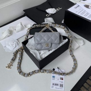 Chanel AP2305 Chanel Mini Flap bag Calfskin Grey