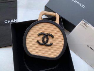 Chanel AS2928 Chanel Vanity Case Beech Wood Box Bag Calfskin gold