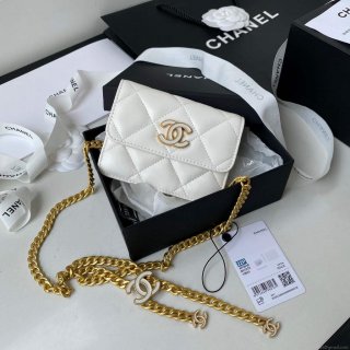 Chanel AP2635 Clutch With Chain Lambskin White