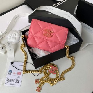 Chanel AP2635 Clutch With Chain Lambskin Pink