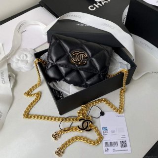 Chanel AP2635 Clutch With Chain Lambskin Black