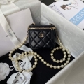 Chanel AP2581 Small Vanity with Chain lambskin Black