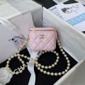 Chanel AP2581 Small Vanity with Chain lambskin Pink