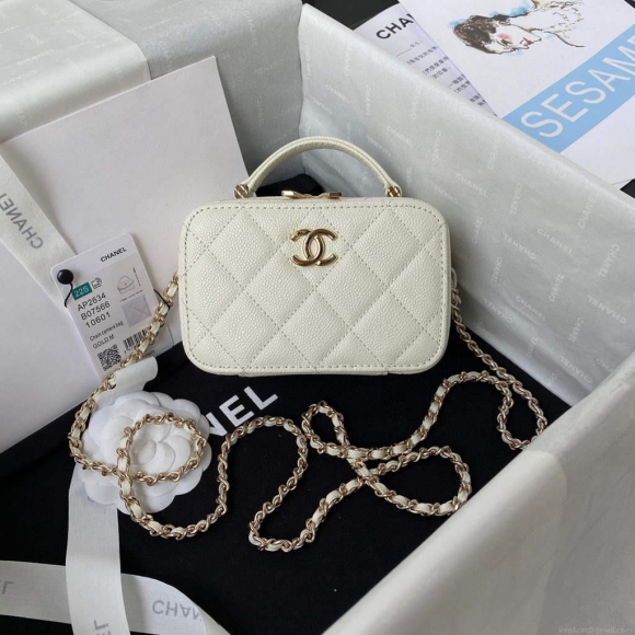 Chanel AP2634 Small Vanity with Chain Bag White