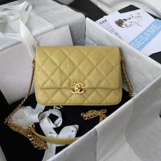 Chanel AS3103 Chanel 19 Handbag Calfskin Yellow