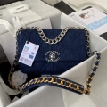 Chanel AS1160 Chanel 19 Handbag Lambskin Navy Blue