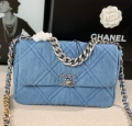 Chanel Large19 Handbag Lambskin AS1161 Light Blue