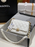 Chanel AS3206 Small Flap bag lambskin gold White