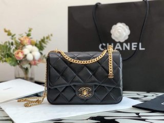 Chanel A09147 Shoulder Flap bag lambskin Black