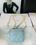 Chanel AP2581 Small Vanity with Chain lambskin Blue