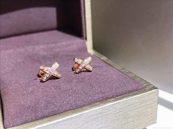 Chaumet 083468 Jeux De Liens Earring Rose Gold Diamonds