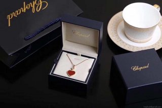 Chopard Happy Hearts Necklaces & Pendants 797482-530 Rose Gold With Diamonds Red Stone