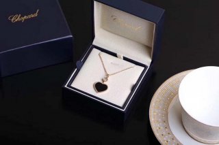 Chopard Happy Hearts Necklaces & Pendants 797482-530 Rose Gold With Diamonds Black Stone